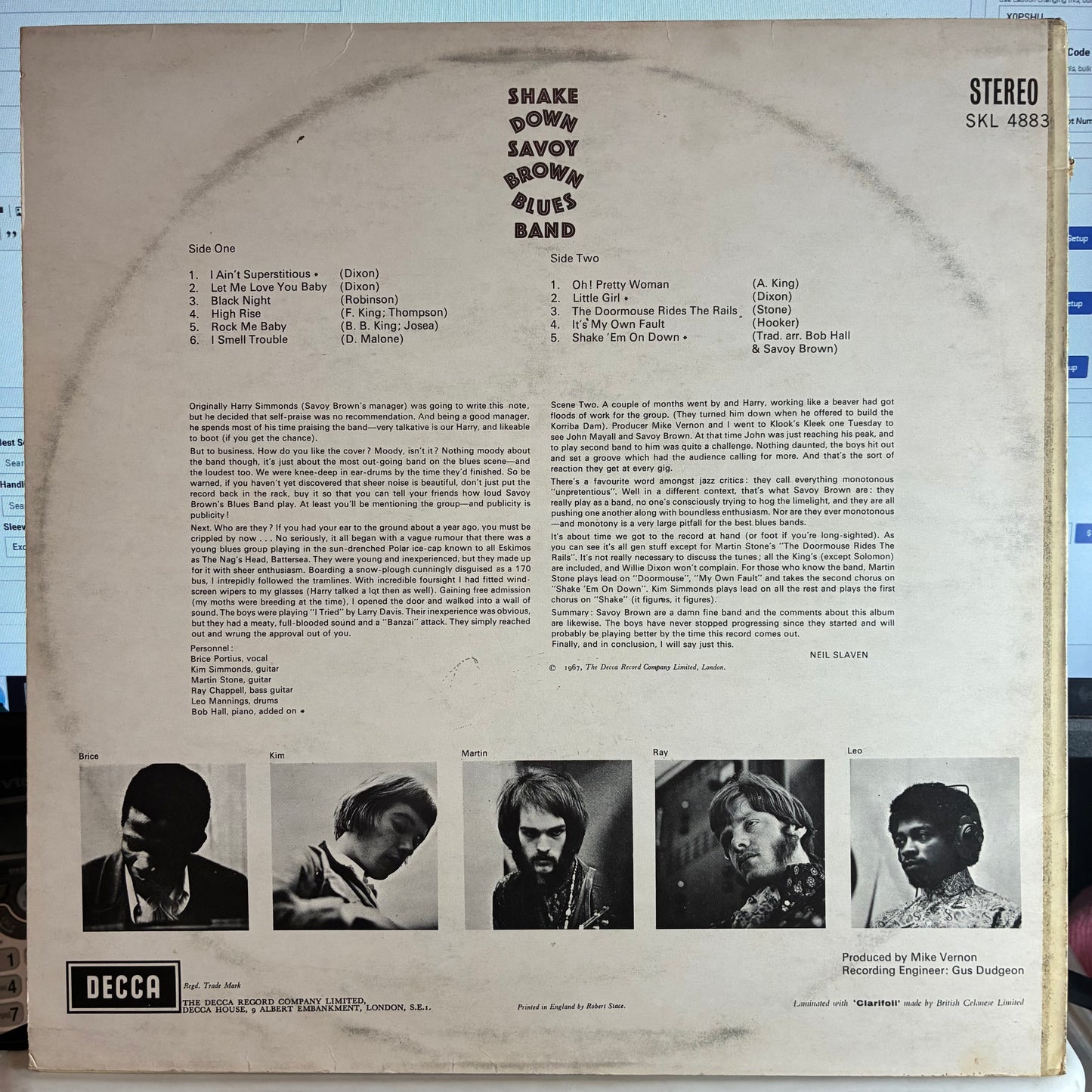 Savoy Brown - Shake Down (VINYL) | Near Mint (NM or M-) Excellent (EX) - ROCK / USED *NEAR MINT*