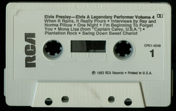 Elvis Presley - A Legendary Performer - Volume 4 (CASSETTE) | Near Mint (NM) Near Mint (NM) - ROCK / USED *NEAR MINT*