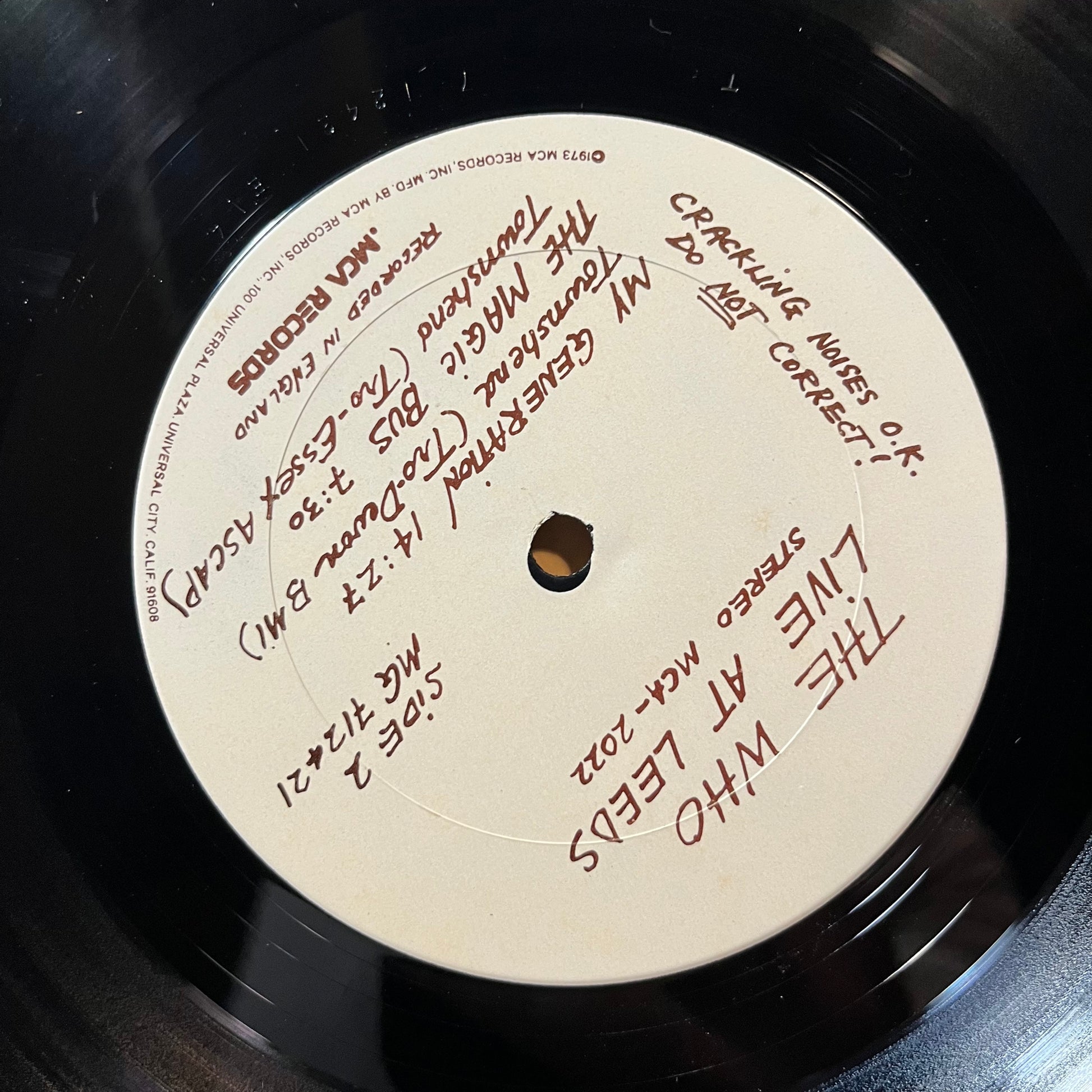 The Who - Live At Leeds (VINYL LP MCA MCA-2022 1973) | USED - ROCK / USED *NEAR MINT*