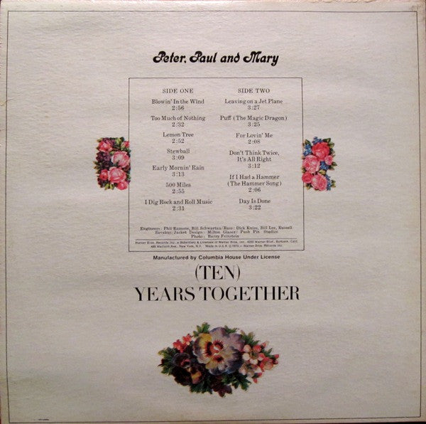 The Best Of Peter, Paul And Mary (Ten) Years Together (VINYL) | Near Mint (NM) Excellent+ (EX+) - ROCK / USED *NEAR MINT*
