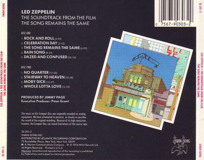 The Soundtrack From The Film The Song Remains The Same (2xCD) | Near Mint (NM) Near Mint (NM) - ROCK / USED *NEAR MINT*