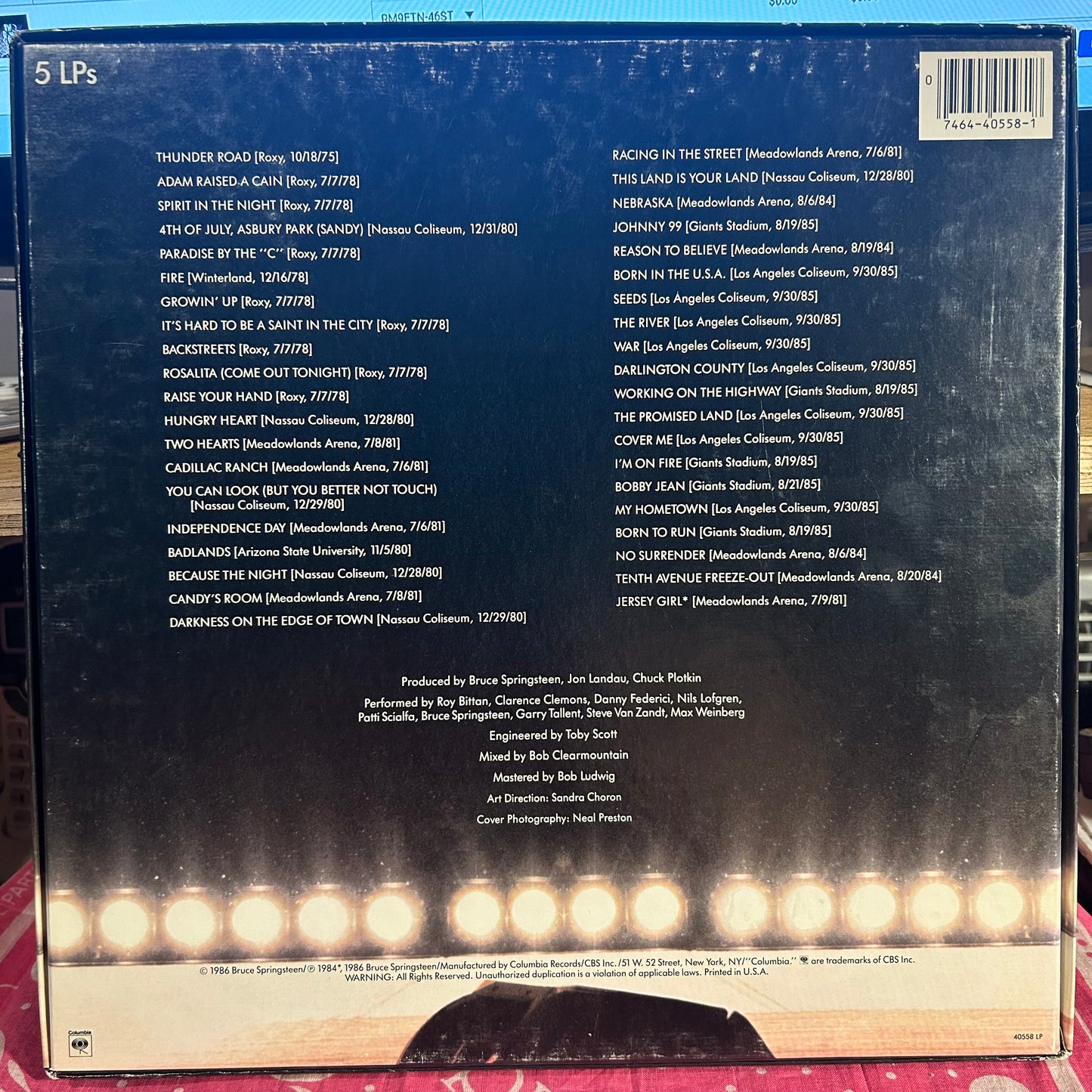 Live / 1975-85 *INDIANAPOLIS / BOX* | Near Mint (NM) Very Good Plus (VG+)