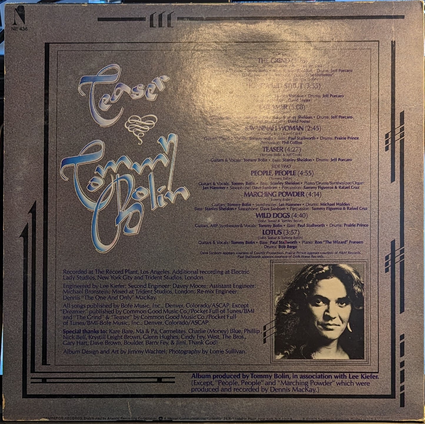 Tommy Bolin Teaser *PRESSWELL* LP Near Mint (NM or M-) Excellent (EX)