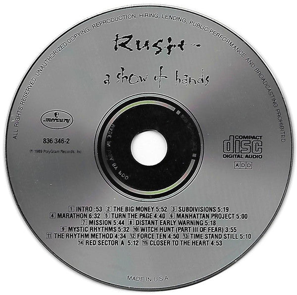 A Show Of Hands (CD) | Near Mint (NM) Near Mint (NM) - ROCK / USED *NEAR MINT*