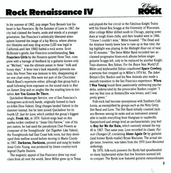 Various - Classic Rock - Rock Renaissance IV *CD* | Near Mint (NM) Near Mint (NM) - ROCK / USED *NEAR MINT*