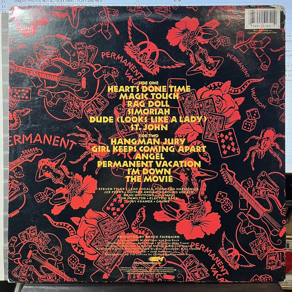 Permanent Vacation (VINYL) | Near Mint (NM or M-) Excellent+ (EX+) - ROCK / USED *NEAR MINT*