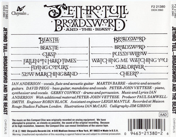 The Broadsword And The Beast (CD) | Near Mint (NM) Near Mint (NM) - ROCK / USED *NEAR MINT*