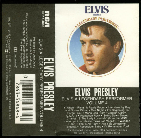 Elvis Presley - A Legendary Performer - Volume 4 (CASSETTE) | Near Mint (NM) Near Mint (NM) - ROCK / USED *NEAR MINT*