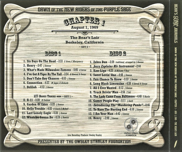 Bear's Sonic Journals: Dawn Of The New Riders Of The Purple Sage (4xCD BOX) | Near Mint (NM) Excellent+ (EX+) - ROCK / USED *NEAR MINT*