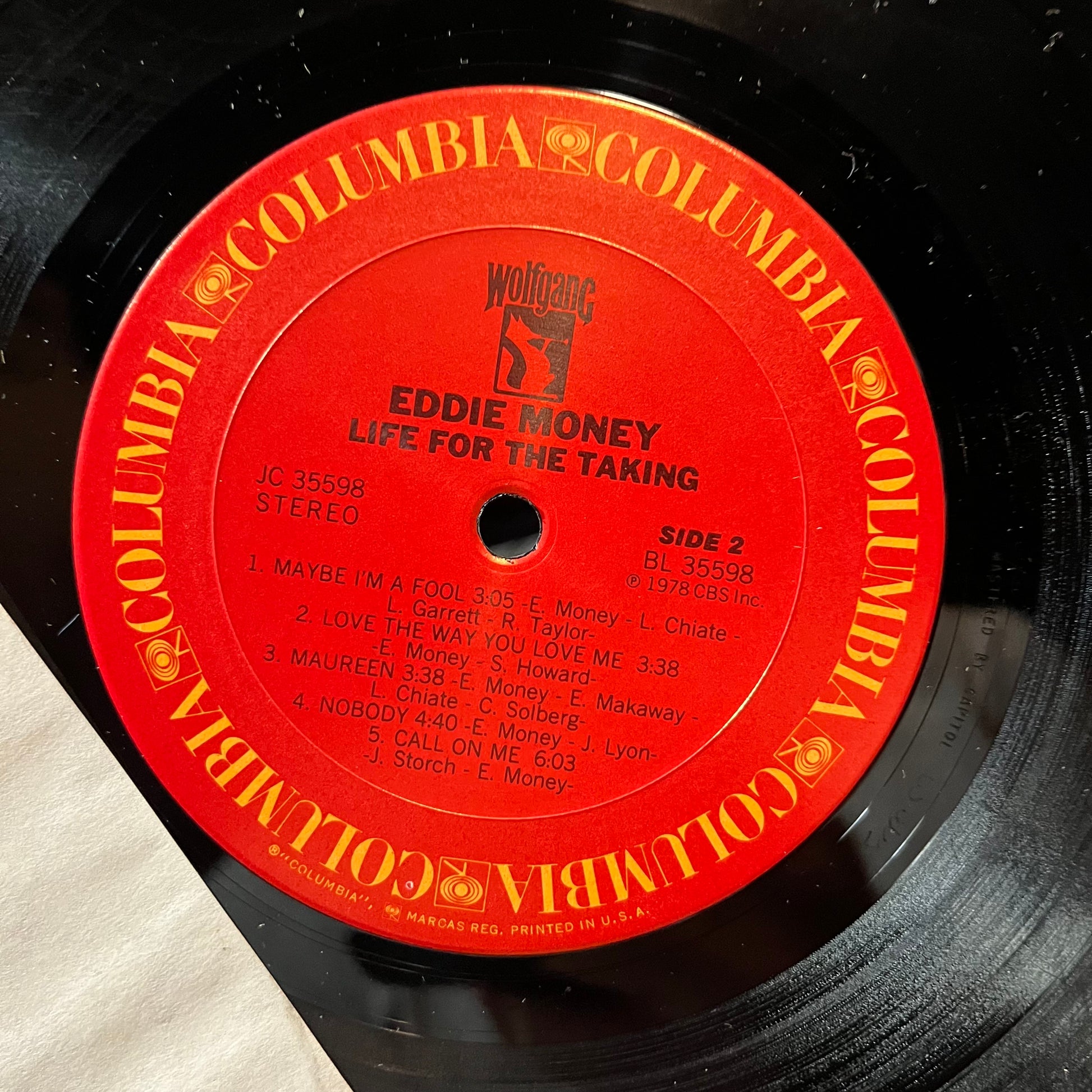 Eddie Money - Life For The Taking (VINYL LP COLUMBIA JC 35598 1978) | Near Mint (NM or M-) Excellent (EX) - ROCK / USED *NEAR MINT*