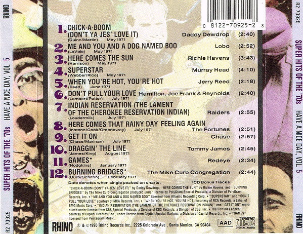 Super Hits Of The '70s - Have A Nice Day, Vol. 5 | Near Mint (NM or M-) Near Mint (NM or M-) ROCK / USED *NEAR MINT*