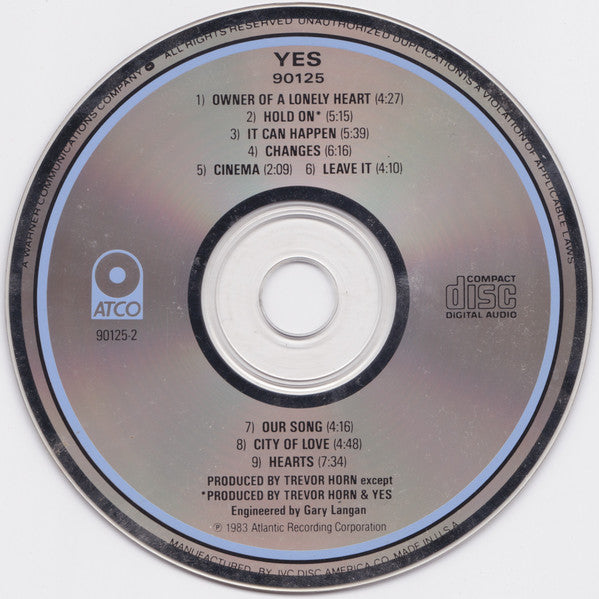 Yes - 90125 | Near Mint (NM) Near Mint (NM) - ROCK / USED *NEAR MINT*