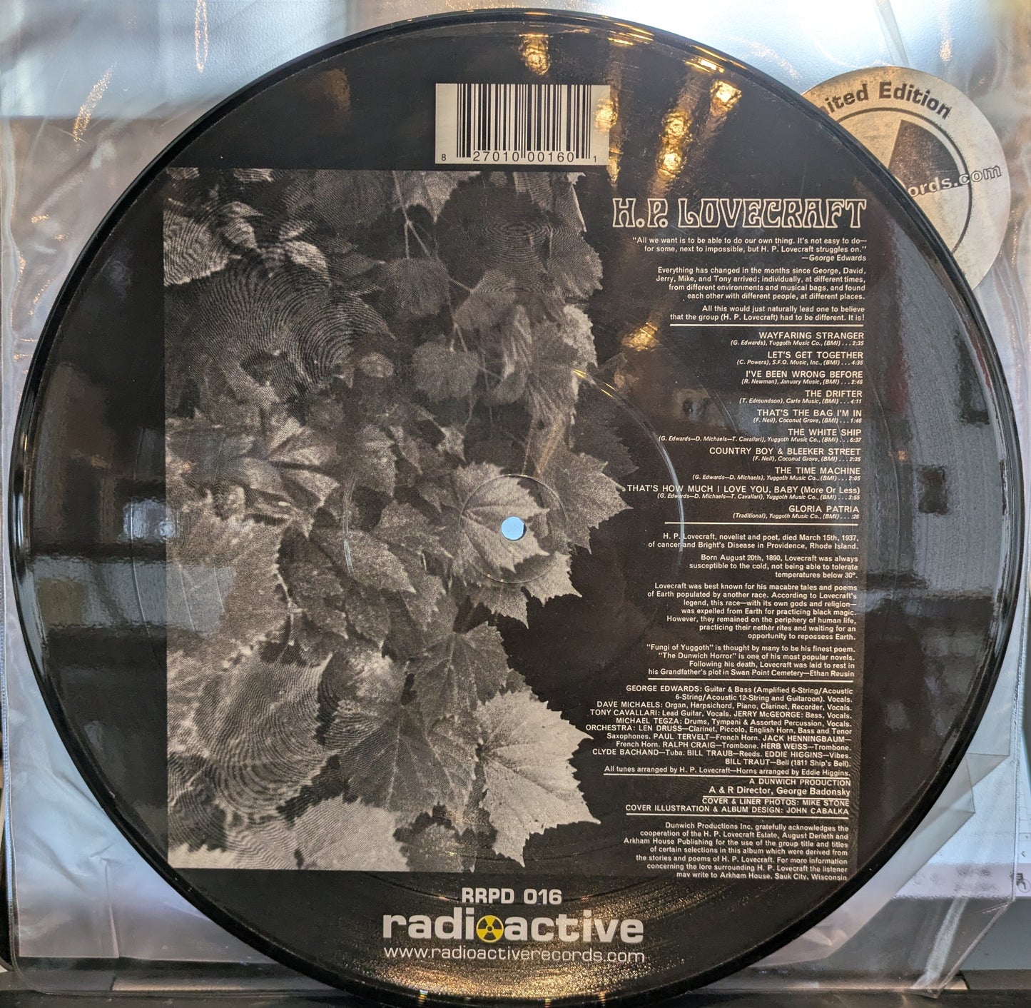 H.P. Lovecraft (PICTURE VINYL) | Near Mint (NM) Generic - ROCK / USED *NEAR MINT*