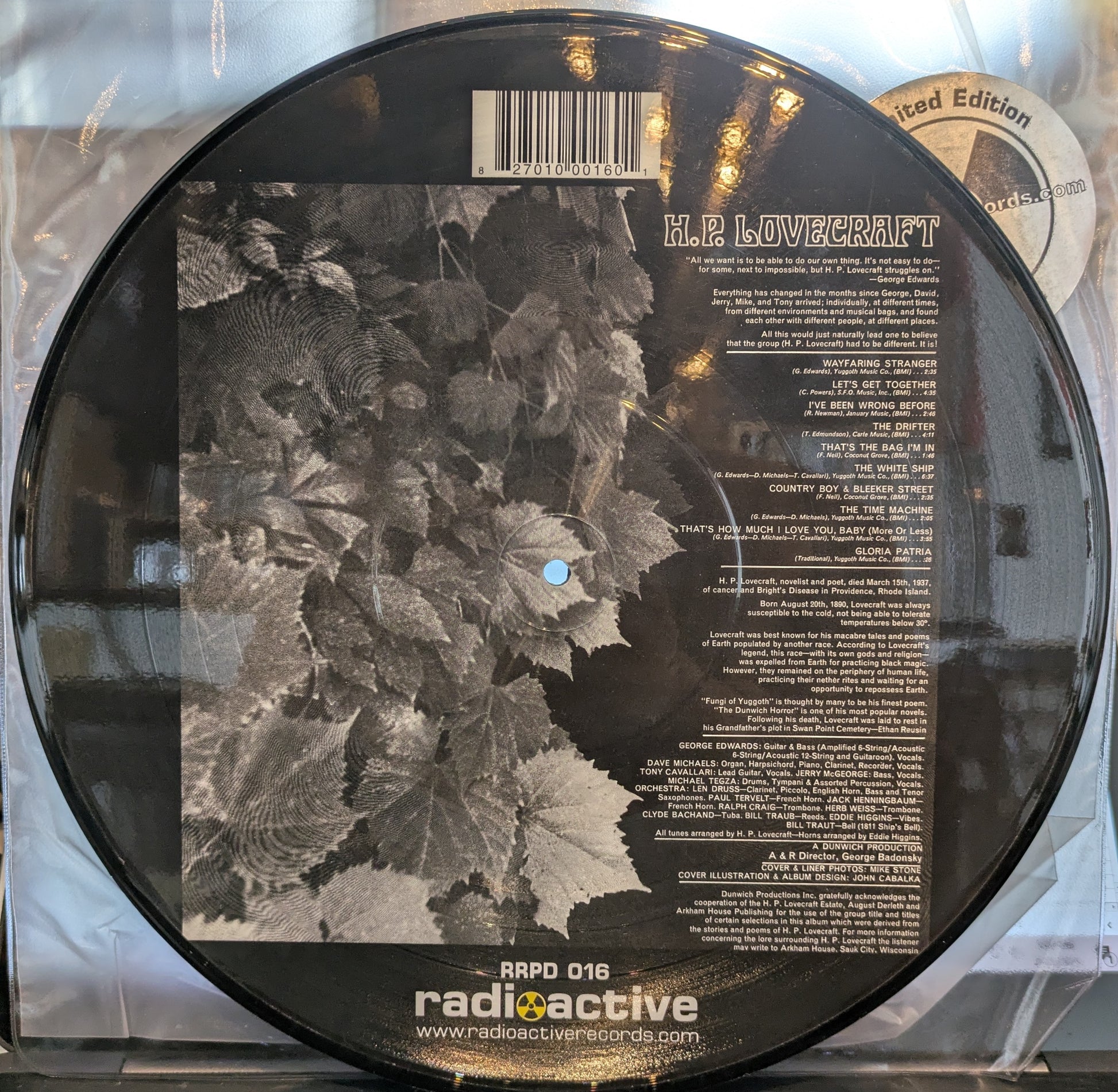 H.P. Lovecraft (PICTURE VINYL) | Near Mint (NM) Generic - ROCK / USED *NEAR MINT*