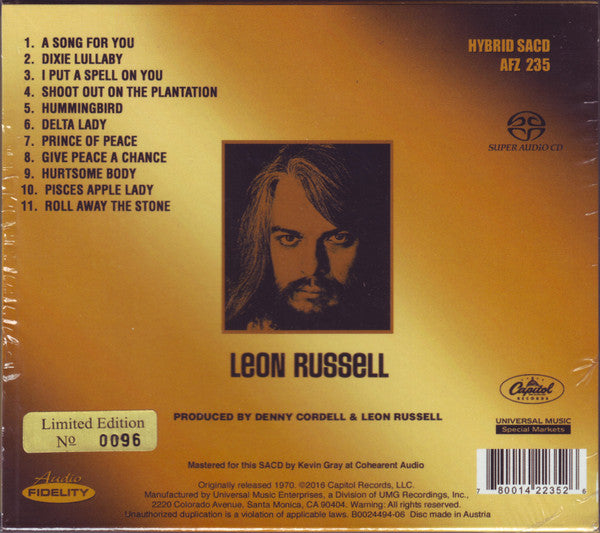 Leon Russell - Leon Russell *HYBRID SACD/NUMBERED* | Near Mint (NM) Near Mint (NM) - ROCK / USED *NEAR MINT*