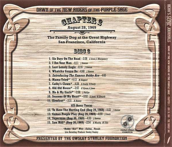 Bear's Sonic Journals: Dawn Of The New Riders Of The Purple Sage (4xCD BOX) | Near Mint (NM) Excellent+ (EX+) - ROCK / USED *NEAR MINT*