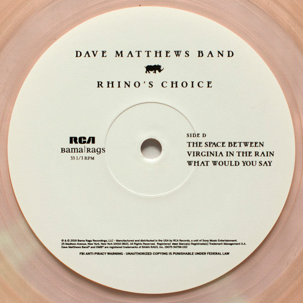 Dave Matthews Band - Rhino's Choice *TARGET/ROSE COLOR* | Near Mint (NM) Near Mint (NM) - ALT/INDIE / USED *NEAR MINT*