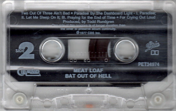 Meat Loaf - Bat Out Of Hell (CASSETTE) | Near Mint (NM) Near Mint (NM) - ROCK / USED *NEAR MINT*