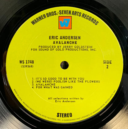 Eric Andersen (2) - Avalanche *TERRE HAUTE* | Near Mint (NM) Excellent (EX) - ROCK / USED *NEAR MINT*