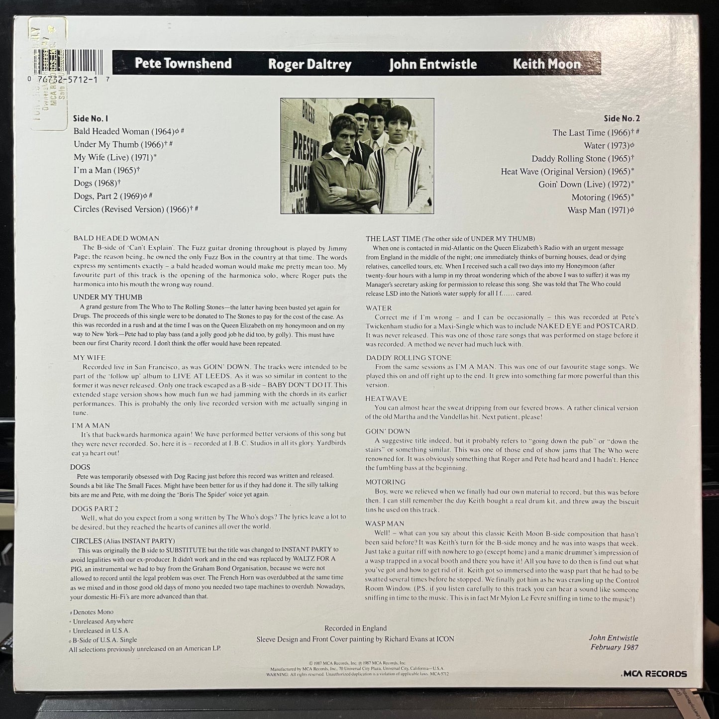 The Who - Two's Missing (VINYL LP) | USED Near Mint (NM or M-) Near Mint (NM or M-) - ROCK / USED *NEAR MINT*