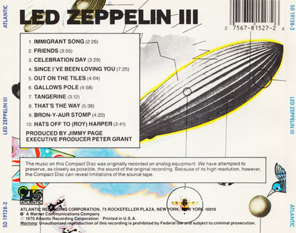 Led Zeppelin III (CD) | Near Mint (NM) Near Mint (NM) - ROCK / USED *NEAR MINT*
