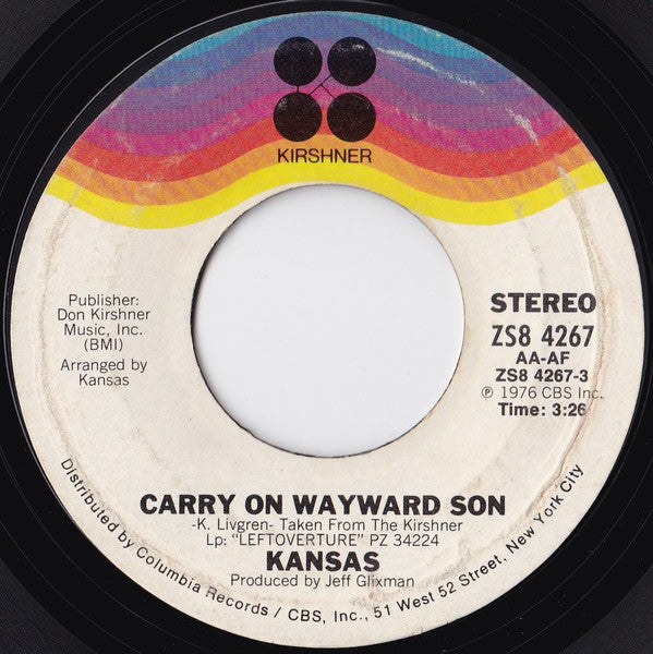 Carry On Wayward Son (7") | Near Mint (NM) Near Mint (NM) - ROCK / USED *NEAR MINT*