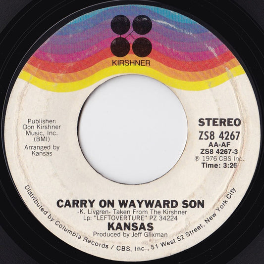 Carry On Wayward Son (7") | Near Mint (NM) Near Mint (NM) - ROCK / USED *NEAR MINT*