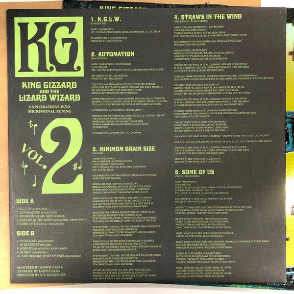 King Gizzard And The Lizard Wizard - K.G. (Explorations Into Microtonal Tuning Volume 2)(YELLOW VINYL LP) | USED - ROCK / USED *NEAR MINT*