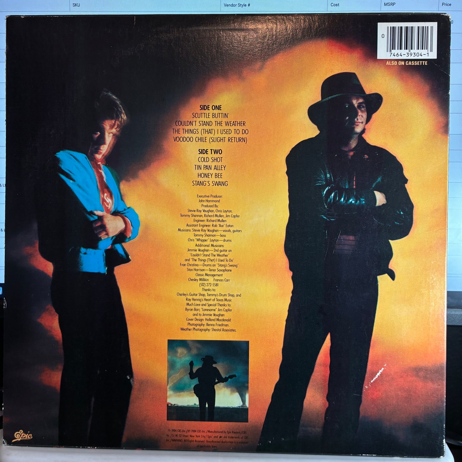 Stevie Ray Vaughan & Double Trouble - Couldn't Stand The Weather (VINYL) | Near Mint (NM or M-) Excellent (EX) - ROCK / USED *NEAR MINT*