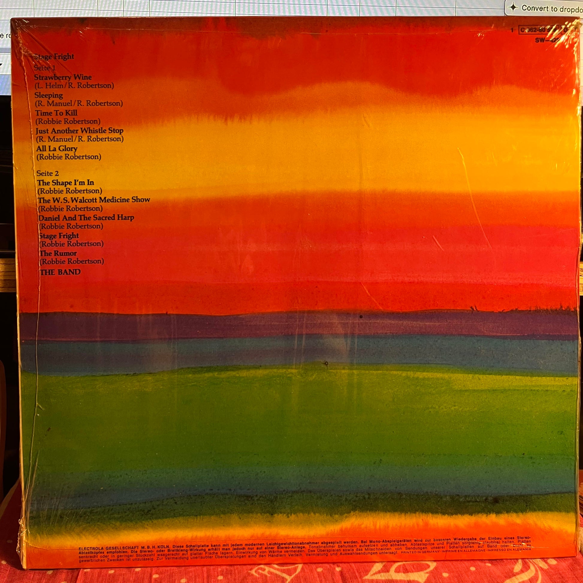 The Band - Stage Fright *GERMANY/SHRINK* | Near Mint (NM) Near Mint (NM) - ROCK / USED *NEAR MINT*