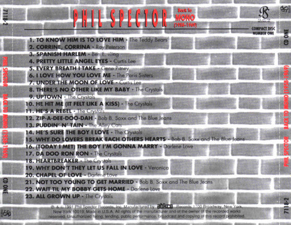 Back To Mono (1958-1969) (3xCD) | Near Mint (NM) Near Mint (NM) - ROCK / USED *NEAR MINT*