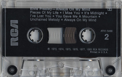 Elvis Presley - Always On My Mind (CASSETTE) | Near Mint (NM) Near Mint (NM) - ROCK / USED *NEAR MINT*