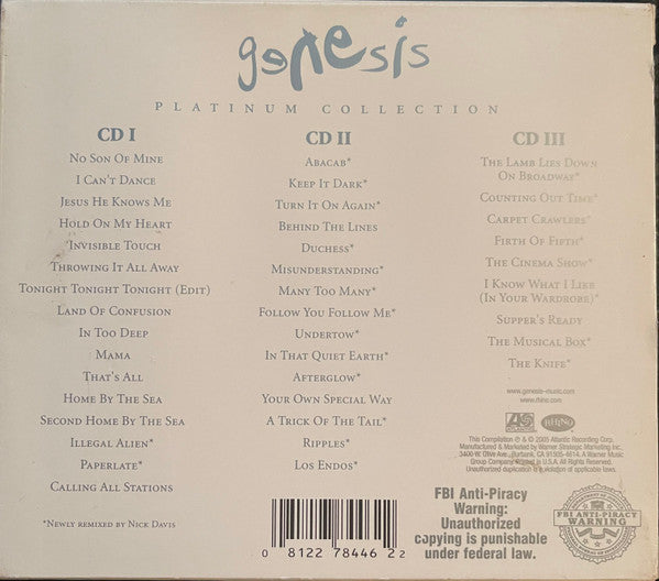 Genesis - Platinum Collection (3xCD) | Near Mint (NM) Near Mint (NM) - ROCK / USED *NEAR MINT*
