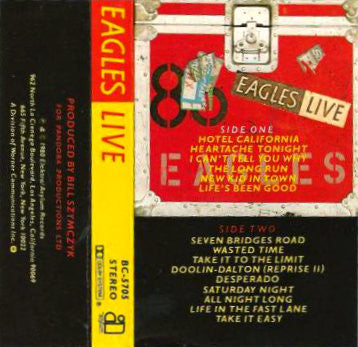 Eagles Live (CASSETTE) | Near Mint (NM) Excellent (EX) - ROCK / USED *NEAR MINT*