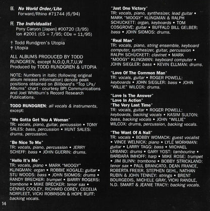 The Very Best Of Todd Rundgren (CD) | Near Mint (NM) Excellent (EX) - ROCK / USED *NEAR MINT*