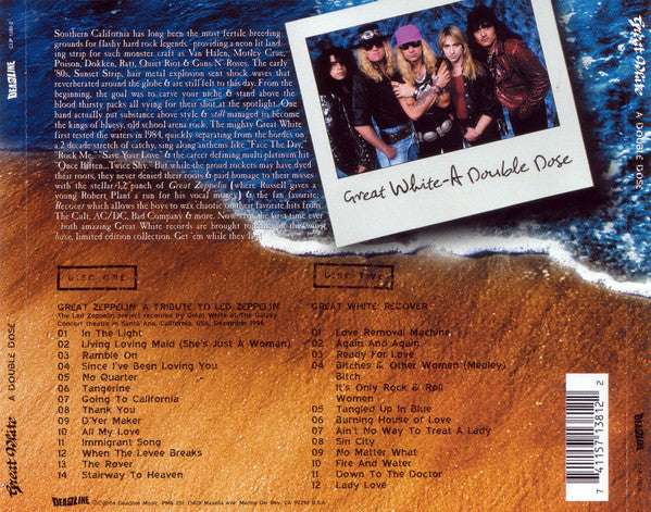 Great White - A Double Dose (2x CD Deadline Music ‎– CLP 1381-2) | USED Near Mint (NM or M-) Near Mint (NM) - ROCK / USED *NEAR MINT*