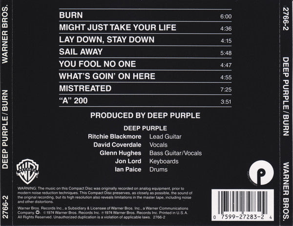 Burn (CD) | Near Mint (NM) Near Mint (NM) - ROCK / USED *NEAR MINT*