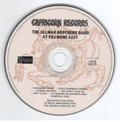 The Allman Brothers Band - The Allman Brothers Band At Fillmore East (CD) | Near Mint (NM) Near Mint (NM) - ROCK / USED *NEAR MINT*