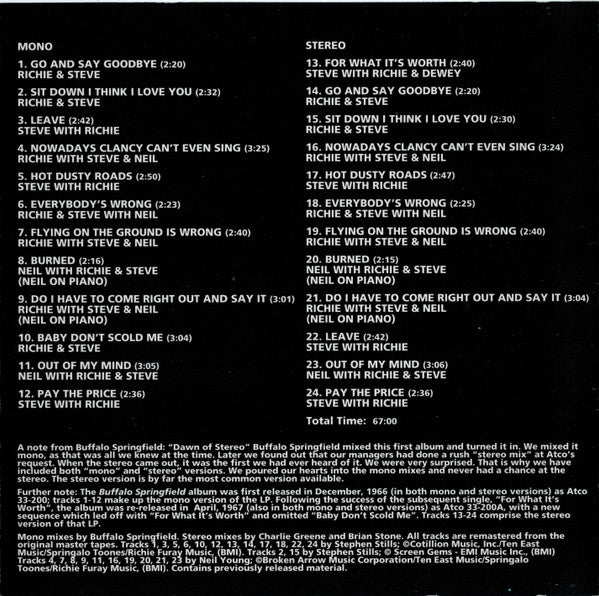 Buffalo Springfield (HDCD) | Near Mint (NM) Near Mint (NM) - ROCK / USED *NEAR MINT*