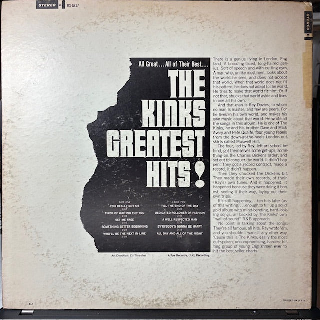 The Kinks Greatest Hits! (VINYL) | Very Good Plus (VG+) Very Good Plus (VG+) - ROCK / USED *VERY GOOD+*