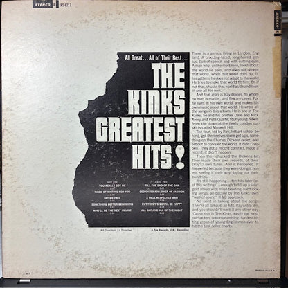 The Kinks Greatest Hits! (VINYL) | Very Good Plus (VG+) Very Good Plus (VG+) - ROCK / USED *VERY GOOD+*
