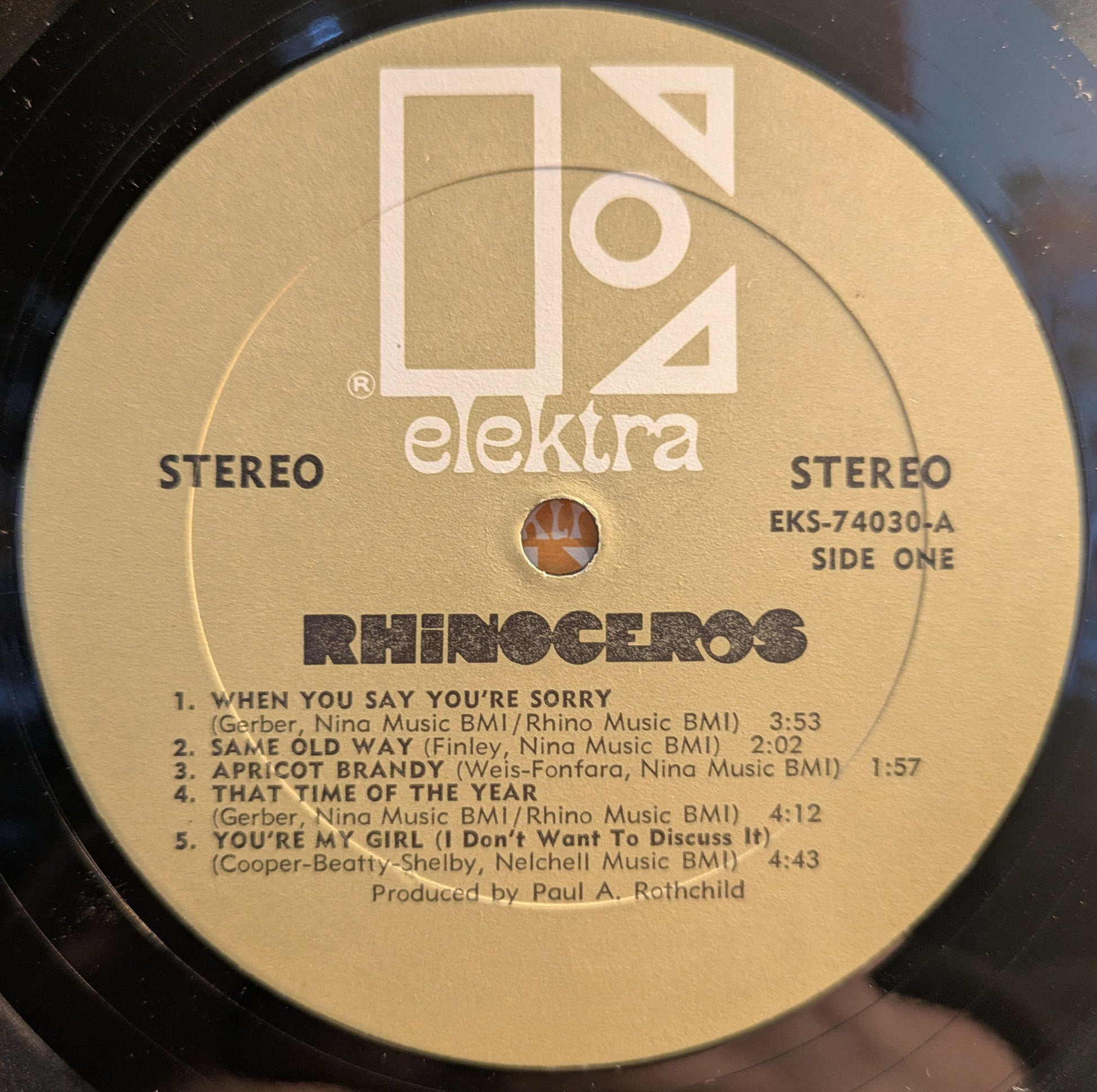 Rhinoceros (VINYL) | Very Good Plus (VG+) Very Good Plus (VG+) - ROCK / USED *VERY GOOD++*