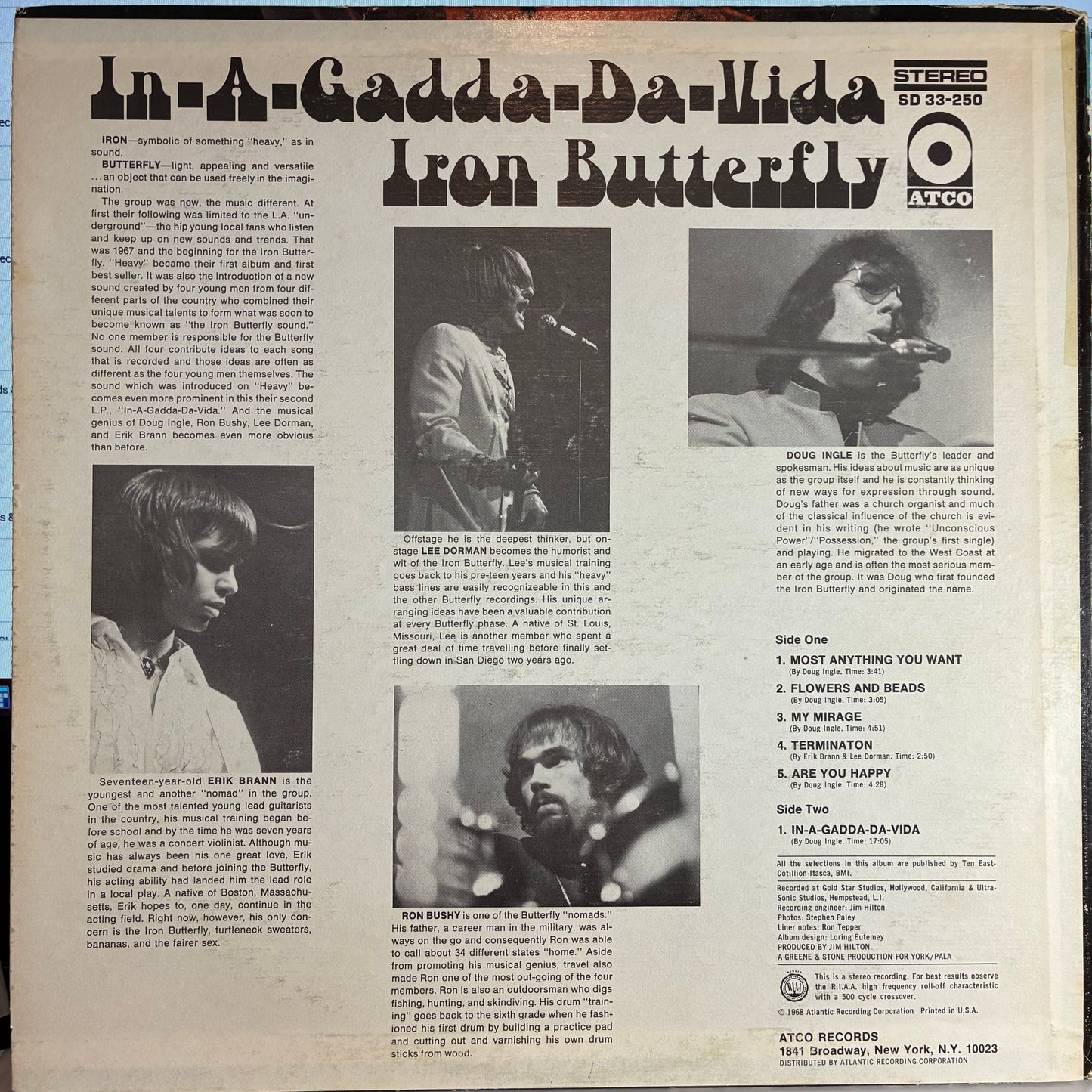 In-A-Gadda-Da-Vida (VINYL) | Very Good Plus (VG+) Excellent (EX) - ROCK / USED *VERY GOOD+*