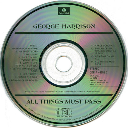 George Harrison - All Things Must Pass *2XCD* | Very Good Plus (VG+) Excellent (EX) - ROCK / USED *VERY GOOD++*