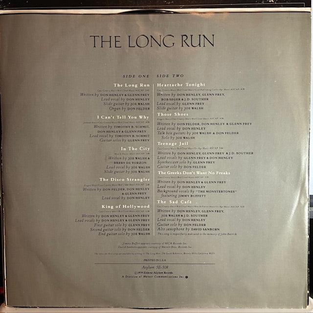 The Long Run (VINYL) | Very Good Plus (VG+) Very Good Plus (VG+) - ROCK / USED *VERY GOOD+*