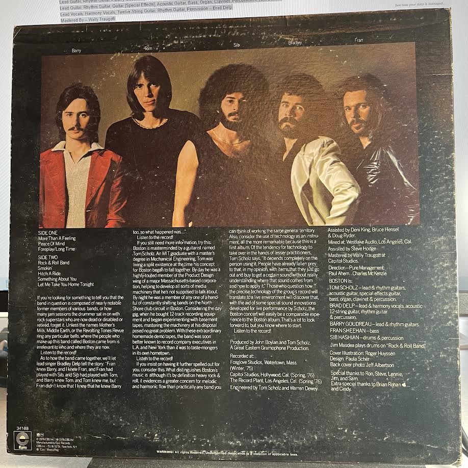 Boston - Boston (VINYL) | Very Good Plus (VG+) Very Good Plus (VG+) - ROCK / USED *VERY GOOD+*