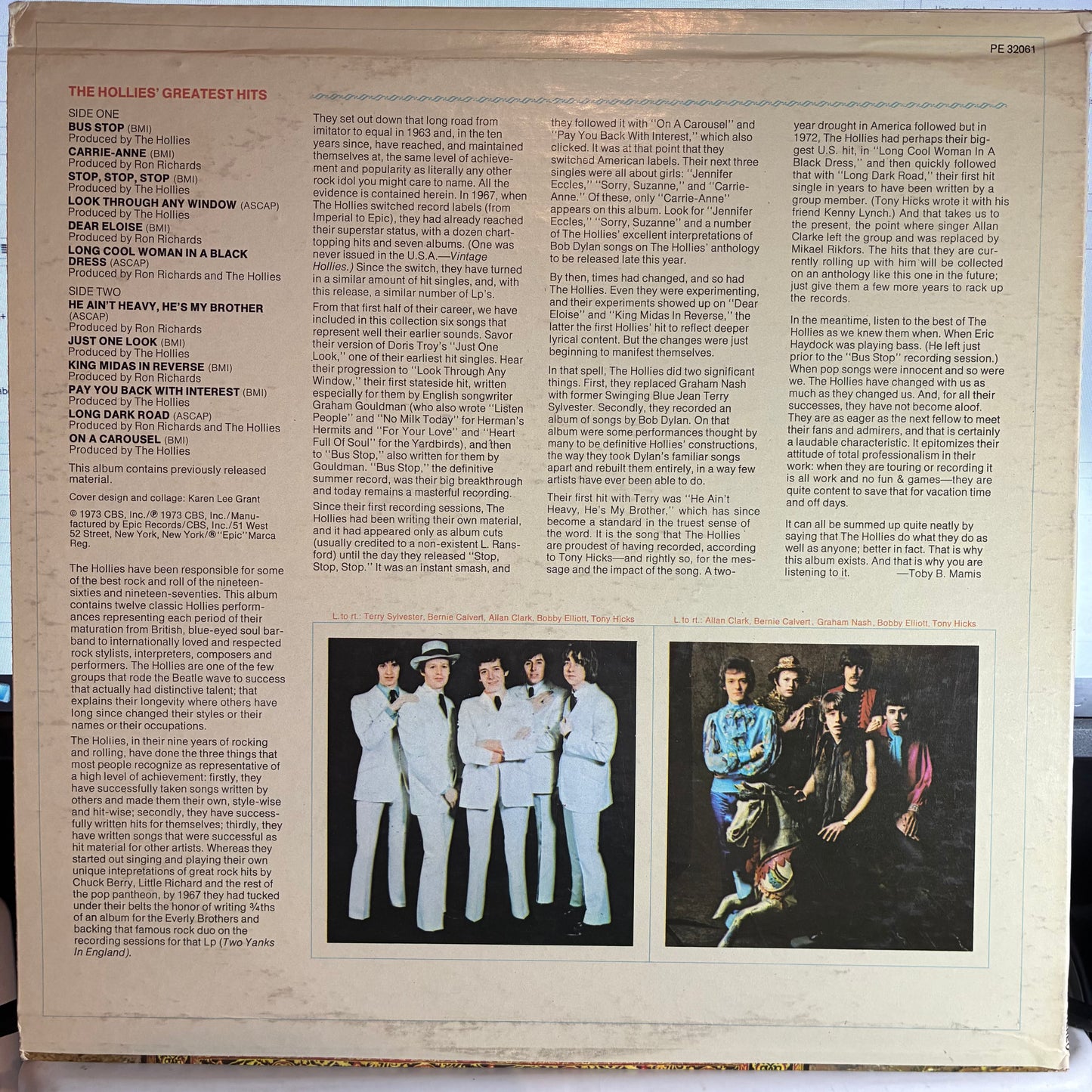 The Hollies' Greatest Hits (VINYL) | Very Good Plus (VG+) Very Good Plus (VG+) - ROCK / USED *VERY GOOD+*