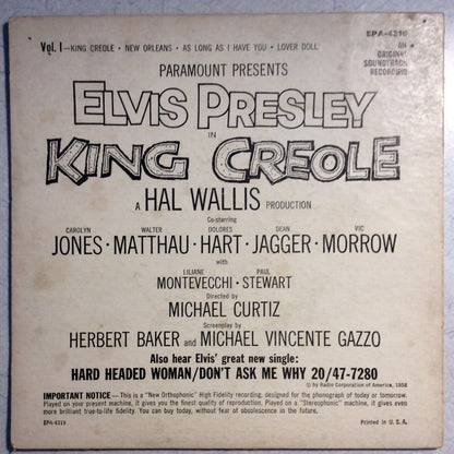 King Creole Vol.1 (7" VINYL) | Very Good Plus (VG+) Very Good Plus (VG+) - ROCK / USED *VERY GOOD+*