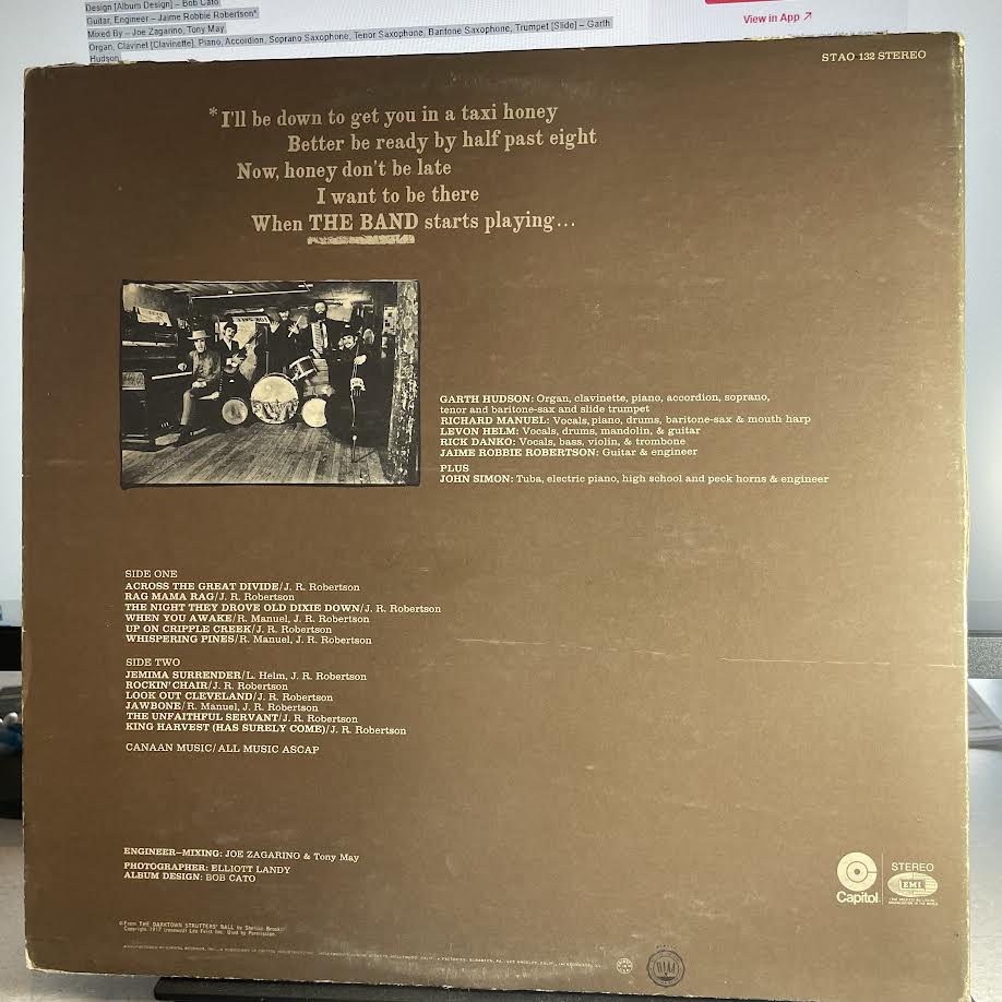 The Band - The Band (VINYL) | VERY GOOD PLUS PLUS (VG++) Very Good Plus (VG+) - ROCK / USED *VERY GOOD++*