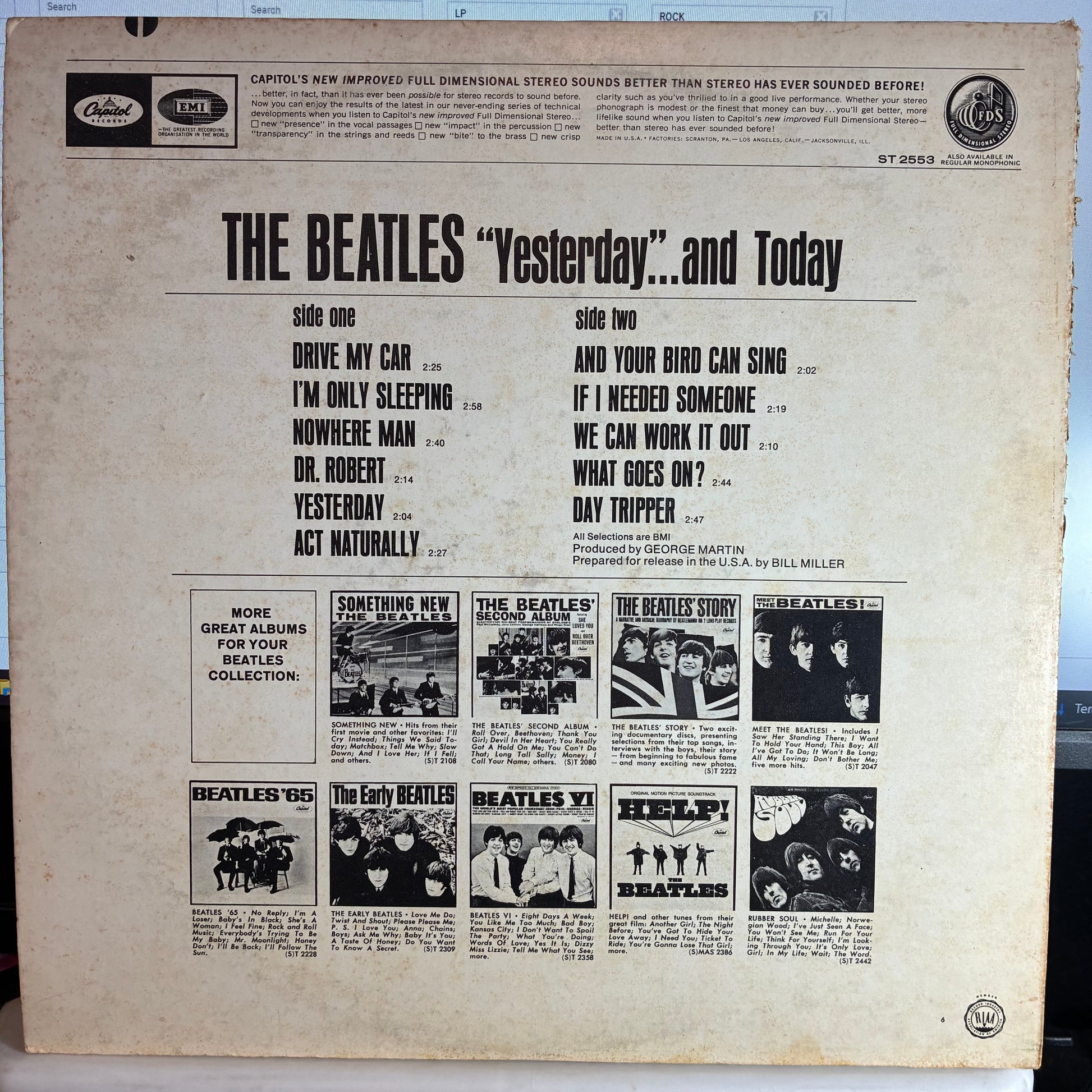 The Beatles - Yesterday And Today (VINYL) | Very Good Plus (VG+) Very Good (VG) - ROCK / USED *VERY GOOD+*